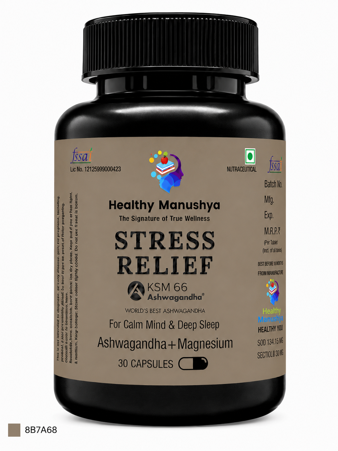 Stress Relief KSM-66, front of the bottle