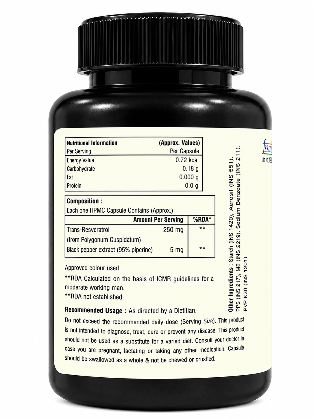 Healthy Manushya Radiant Glow Resveratrol — antioxidant for skin radiance, 30 vegetarian capsules