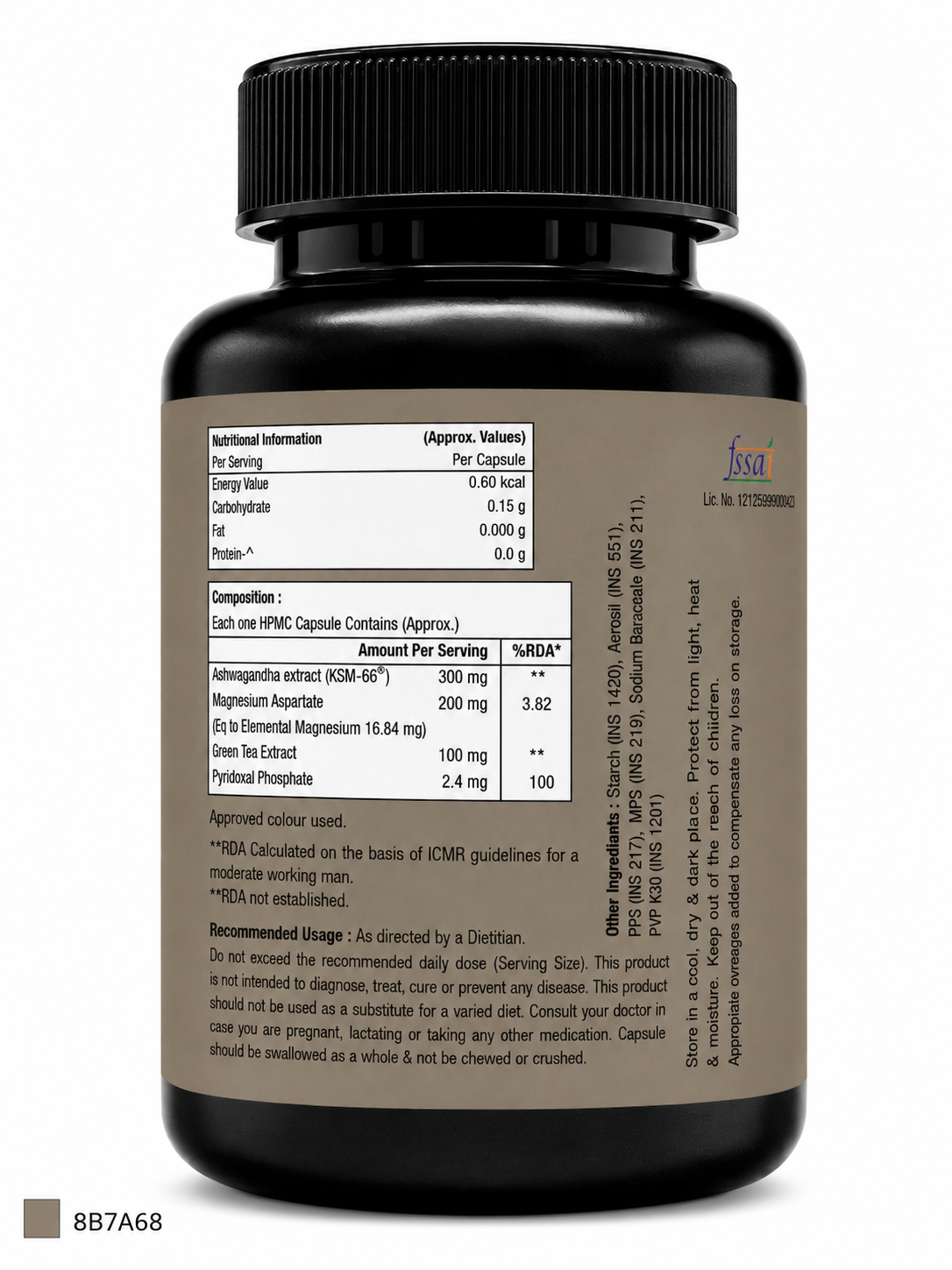 Healthy Manushya Stress Relief — KSM-66 Ashwagandha + Magnesium, 30 vegetarian capsules