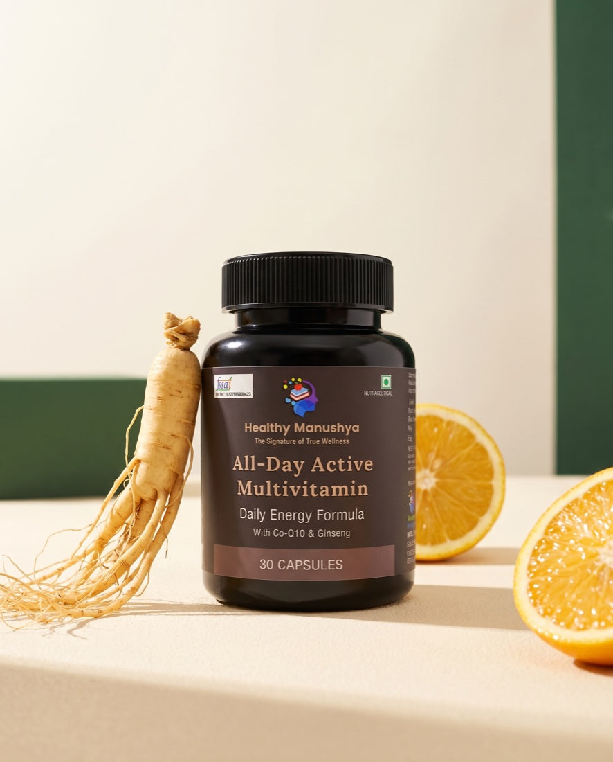 Healthy Manushya All-Day Active Multivitamin, Co-Q10 + Ginseng