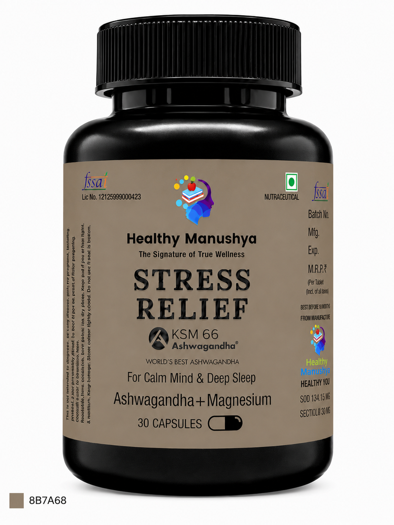 A Healthy Manushya formula with its full ingredient dose printed on the label